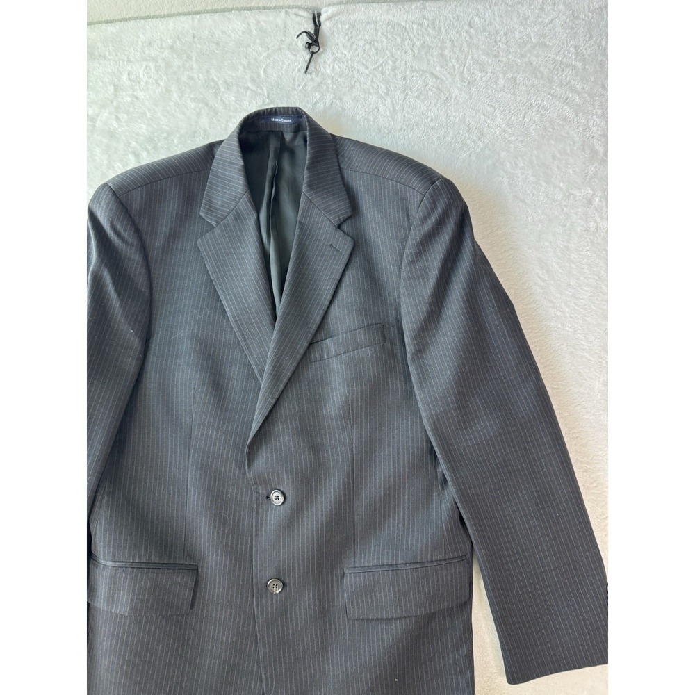 Lauren Ralph Lauren Blazer Mens 42T Wool Cashmere‎ Black Blue Pinstripe - Picture 7 of 16